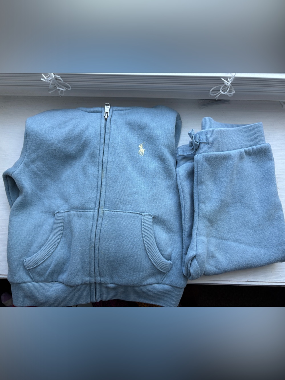 Baby - Ralph Lauren Light Blue Zip-Up Sweatshirt & Joggers Set